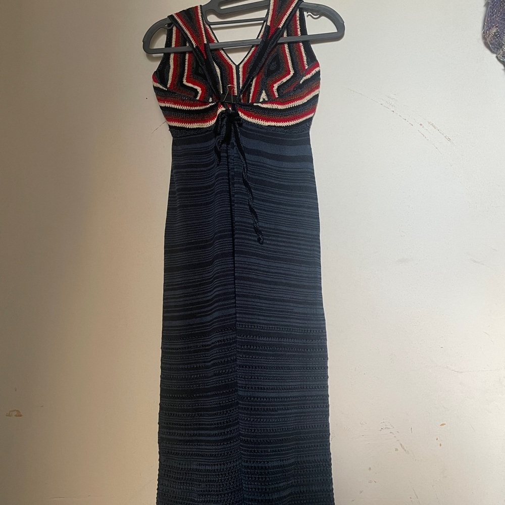 Rachel Comey Navy Maxi Dress with Red and White Bodice - Picture 9 of 11